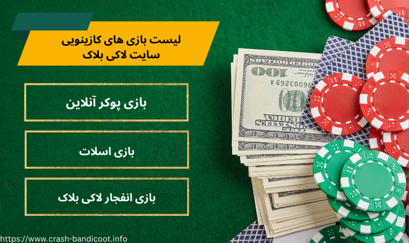 لیست بازی های کازینویی سایت لاکی بلاک