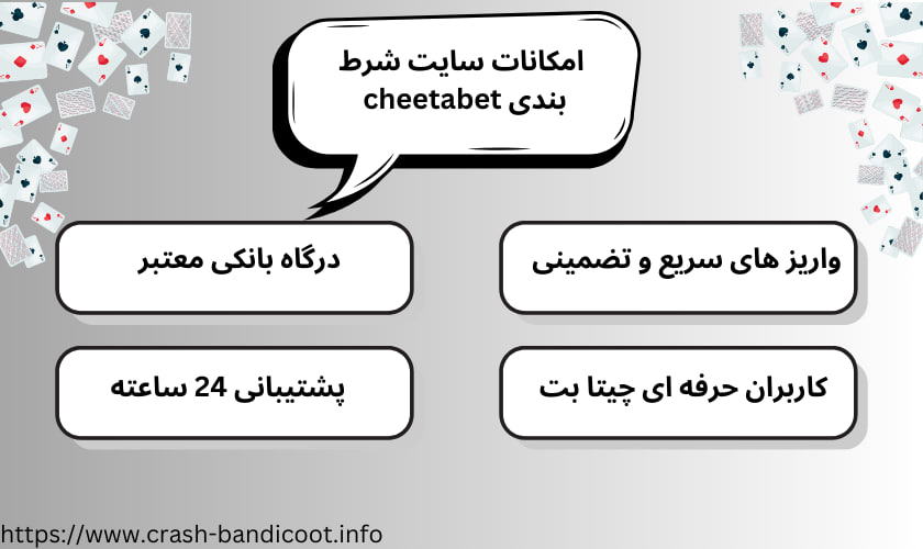 امکانات cheetabet سایت شرط بندی