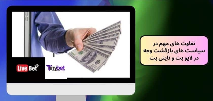 تفاوت‌ های مهم در سیاست‌ های بازگشت وجه در لایو بت و تاینی بت