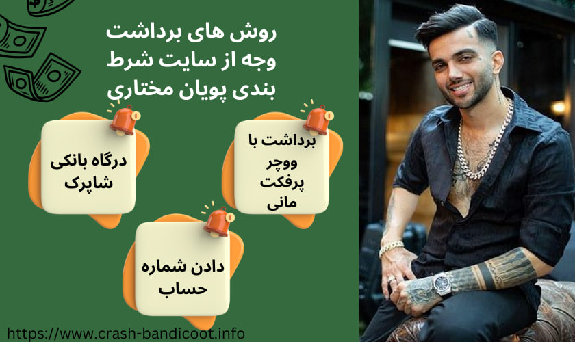 روش های برداشت وجه از سایت شرط بندی پویان مختاری