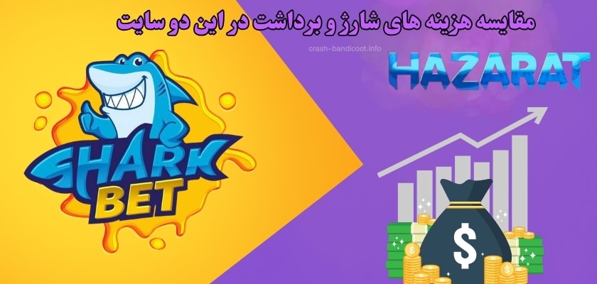 مقایسه هزینه‌ های شارژ و برداشت در این دو سایت