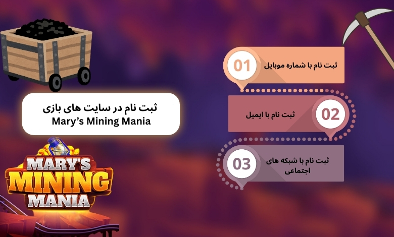 روش های ثبت نام در سایت های بازی Mary’s Mining Mania